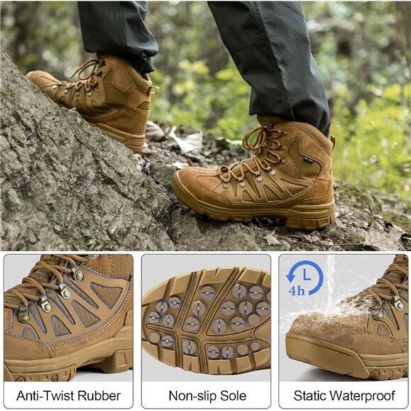 Men\'s Waterproof Tactical Hiking Boots Military Work Boots Combat Boots